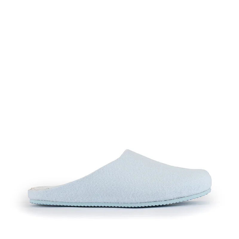 Pilar - Vegan Felt Mule Slipper - Baby Blue Marl