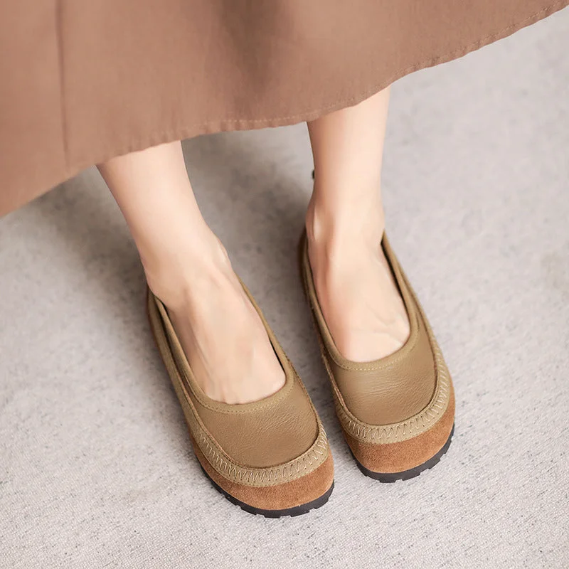 Women Retro Soft Leather Casual Flats