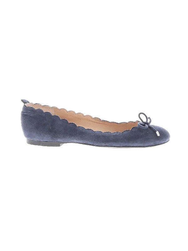 Lands' End Navy Women's  Scallop Ballet Flats