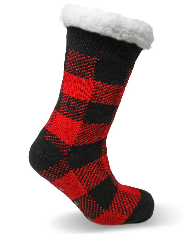 The Taylor Extra Plush Slipper Sock Buffalo Plaid