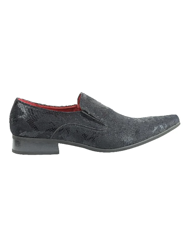 FAUX LEATHER LINED METALLIC PRINT LOAFERS