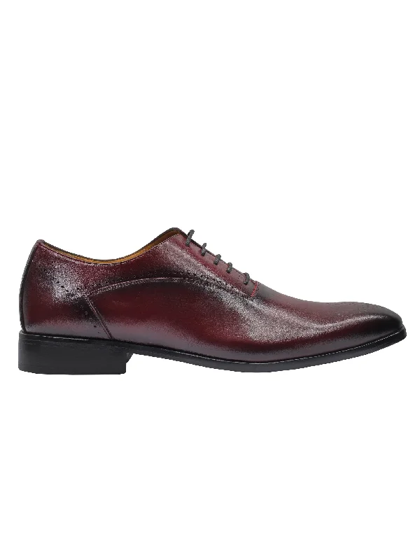 MAROON - CALF LEATHER CLASSIC SEMI BROGUES