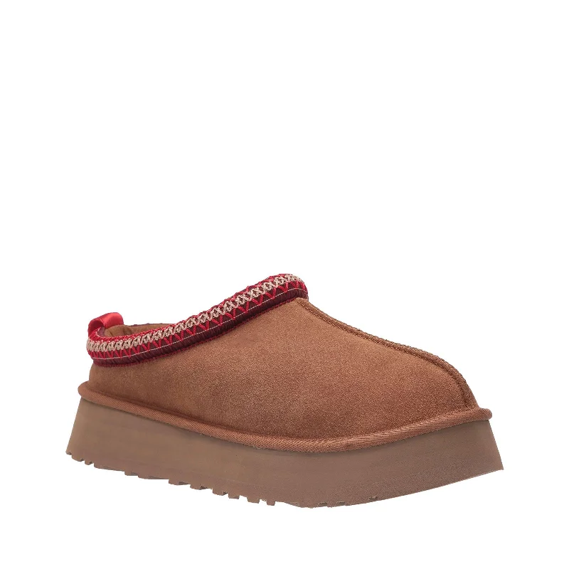 Women's Shoes UGG TAZZ Platform Suede Slippers 1122553 CHESTNUT