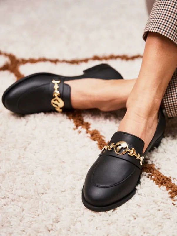 Symbol Vegan Leather Loafers | Black