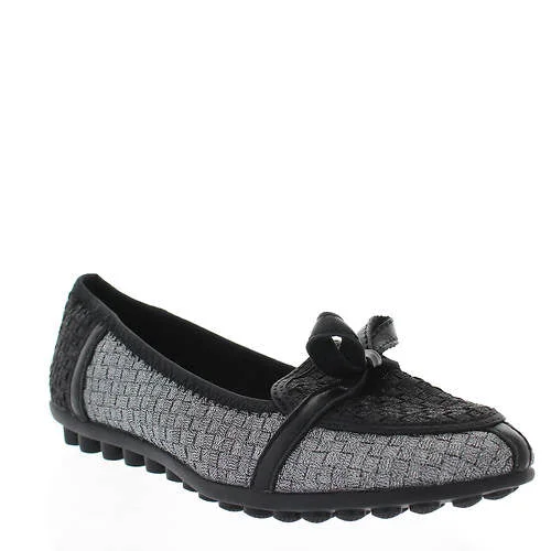 Black & Metallic Women's  Flat Leah Black Metallic and Pewter