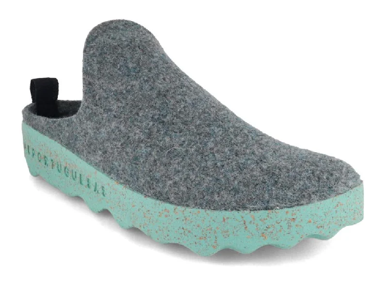 ASPORTUGUESAS Women Felt Clogs 'Come', gray blue