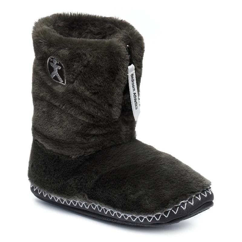 Marilyn - Classic Faux Fur Slipper Boot - Charcoal