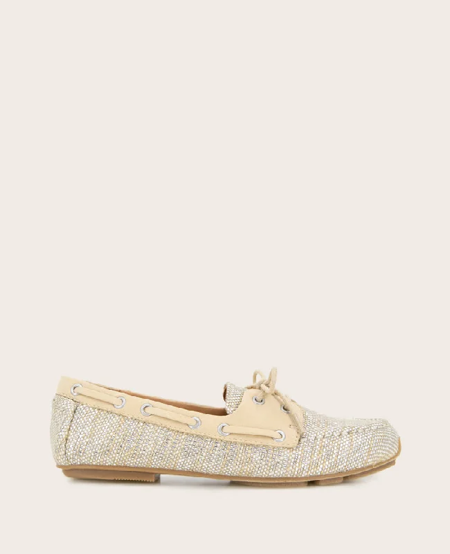 GENTLE SOULS - Marina Metallic Fabric Boat Shoe