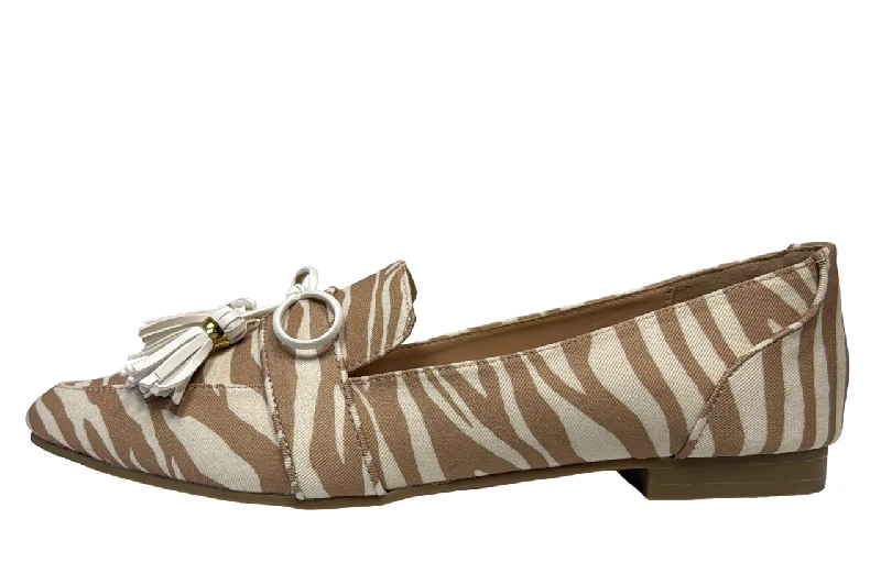 Beige Zebra Bow Penelope Loafer