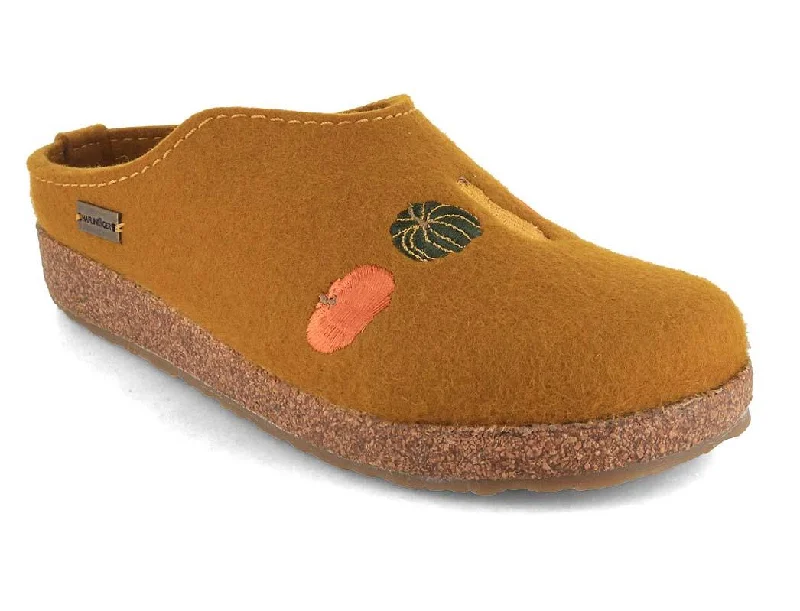 HAFLINGER Women Felt Clogs 'Grizzly pumpkin', masala