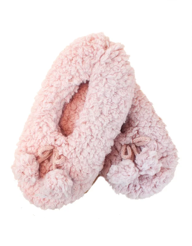 Sherpa Pompom Slippers - Pink