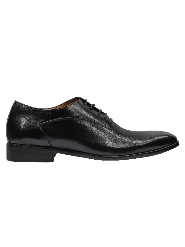 BLACK - CALF LEATHER CLASSIC SEMI BROGUES