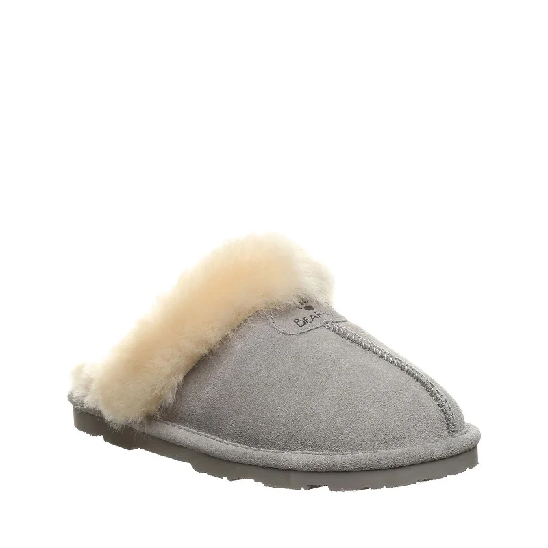 Women's Shoes Bearpaw LOKI II Scuff Suede Slippers 671W GREY FOG