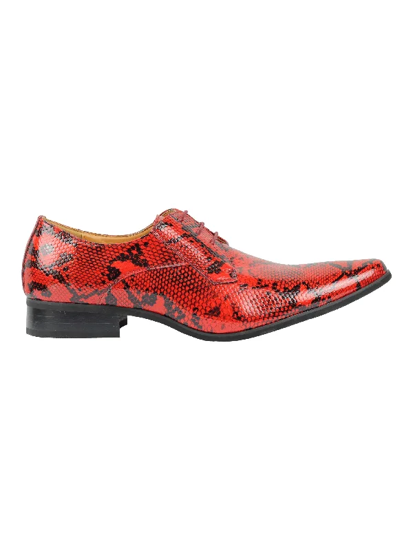 SHINY PATENT FAUX LEATHER SHOES IN RED