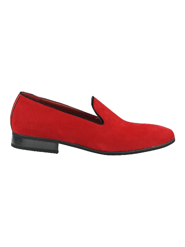 FAUX LEATHER SLIP ON RED SHOES