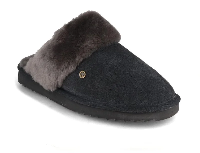 WARMBAT Women Suede Slippers 'Flurry', charcoal