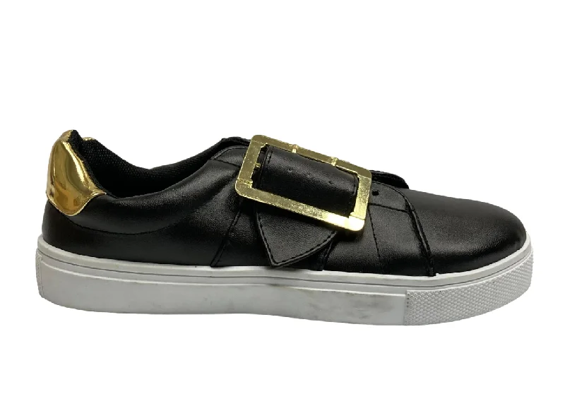 Qupid Women's Casual Shoe Black Golden