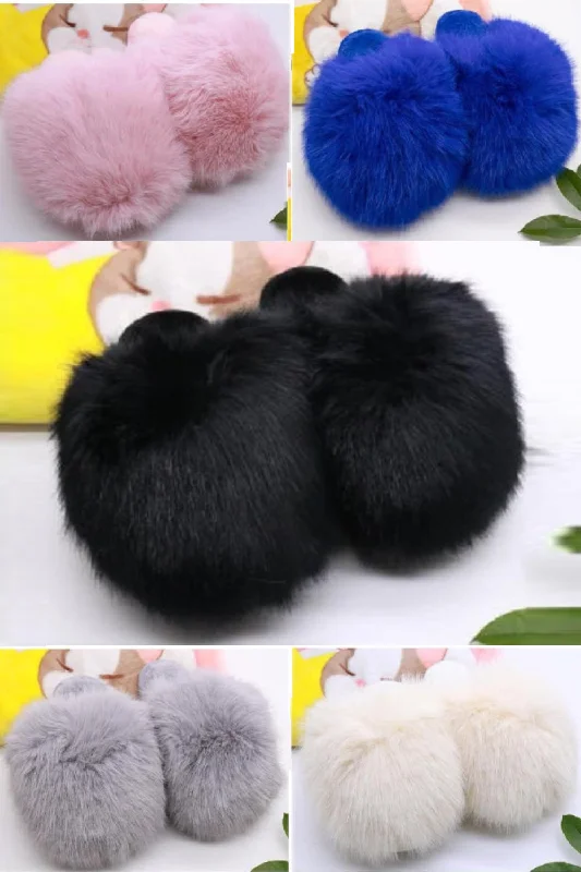 MIXED COLOUR EXTREME FAUX FUR FLUFFY SLIPPERS (PACK OF 36 PAIRS)