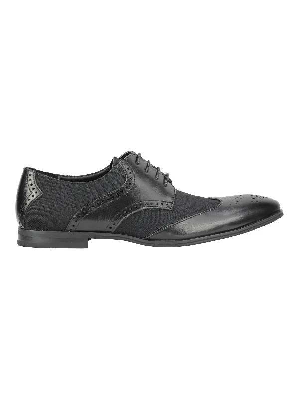 CLASSIC FAUX LEATHER AND TWEED BROGUE