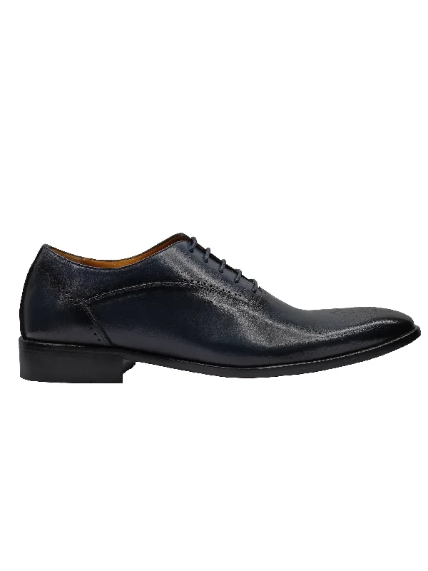 BLUE - CALF LEATHER CLASSIC SEMI BROGUES