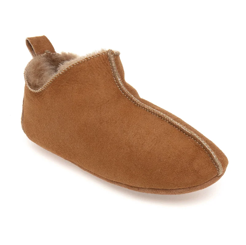 Berit Sheepskin Slippers/Yoga Shoe - Chestnut