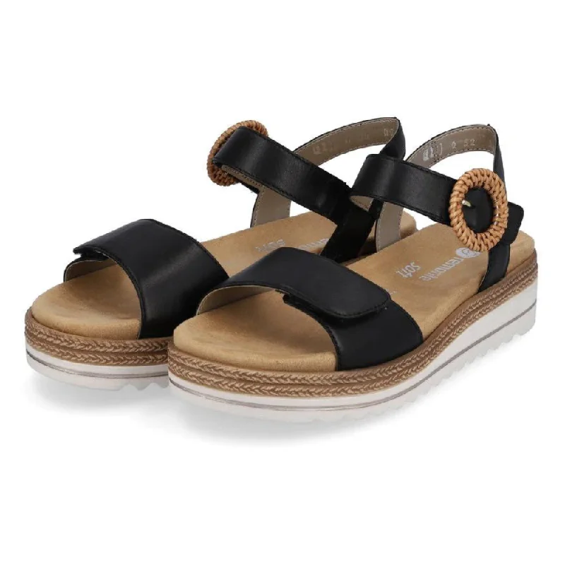 Remonte Jocelyn 52 Black Leather Sandal (Women's)