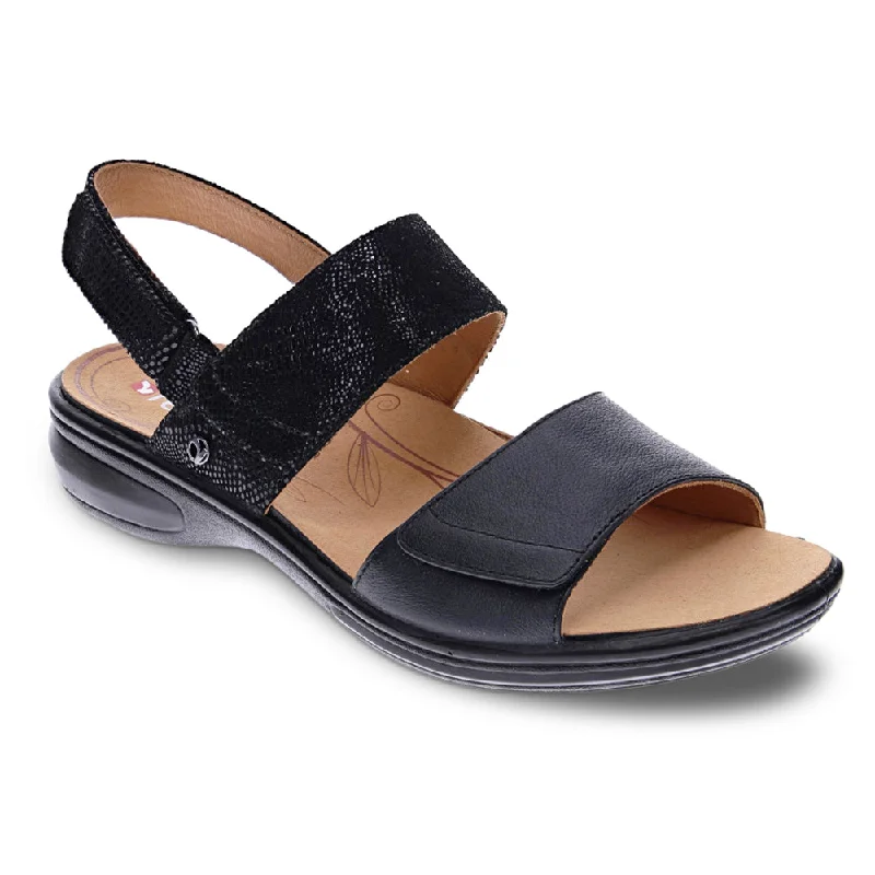 Revere Como Sandal Black Lizard (Women's)