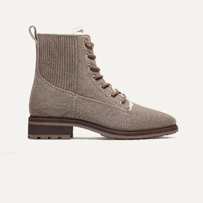 The Cozy Laced Lug Boot - Sparrow