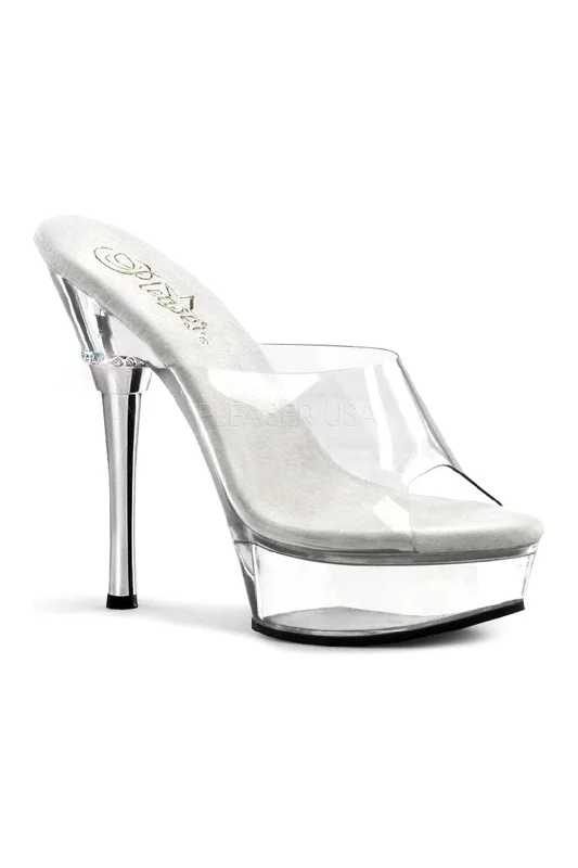 ALLURE-601 Platform Sandal  | Clear Vinyl