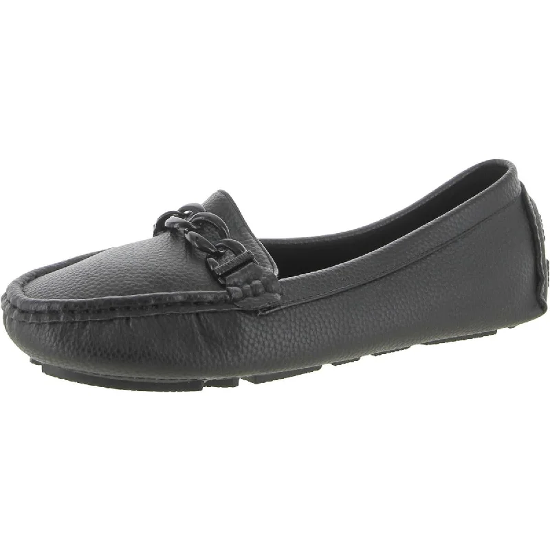 Anne Klein Womens SILVEE Faux Leather Flat Loafers