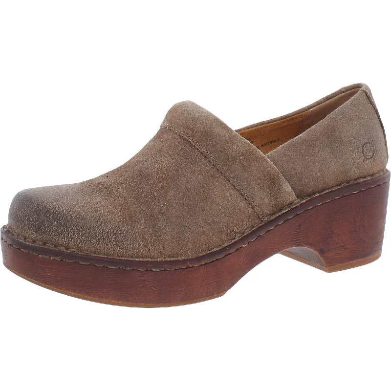 Born Womens Freya Slip On Leather Clogs