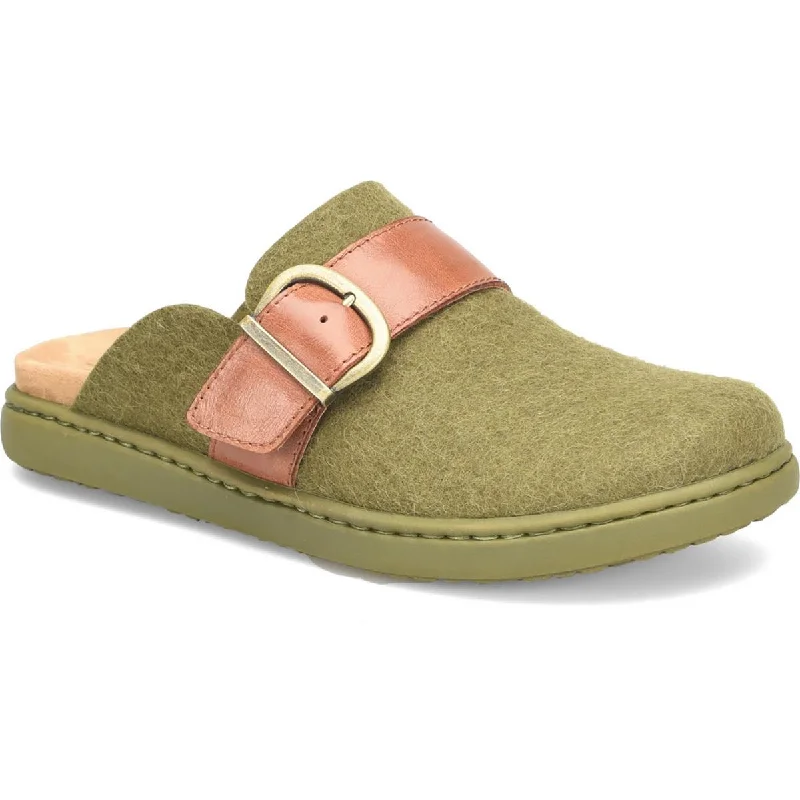 Born Womens Lia Wool Buckle Clogs