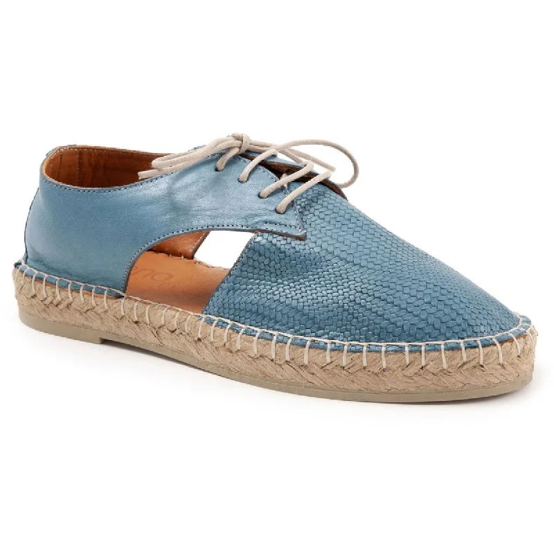 Bueno Womens Nimi Leather Lace-Up Espadrilles