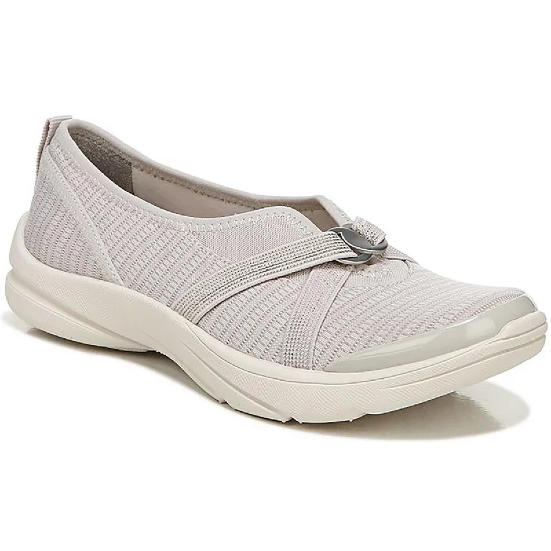 Bzees Womens Lana Metallic Comfy Slip-On Sneakers