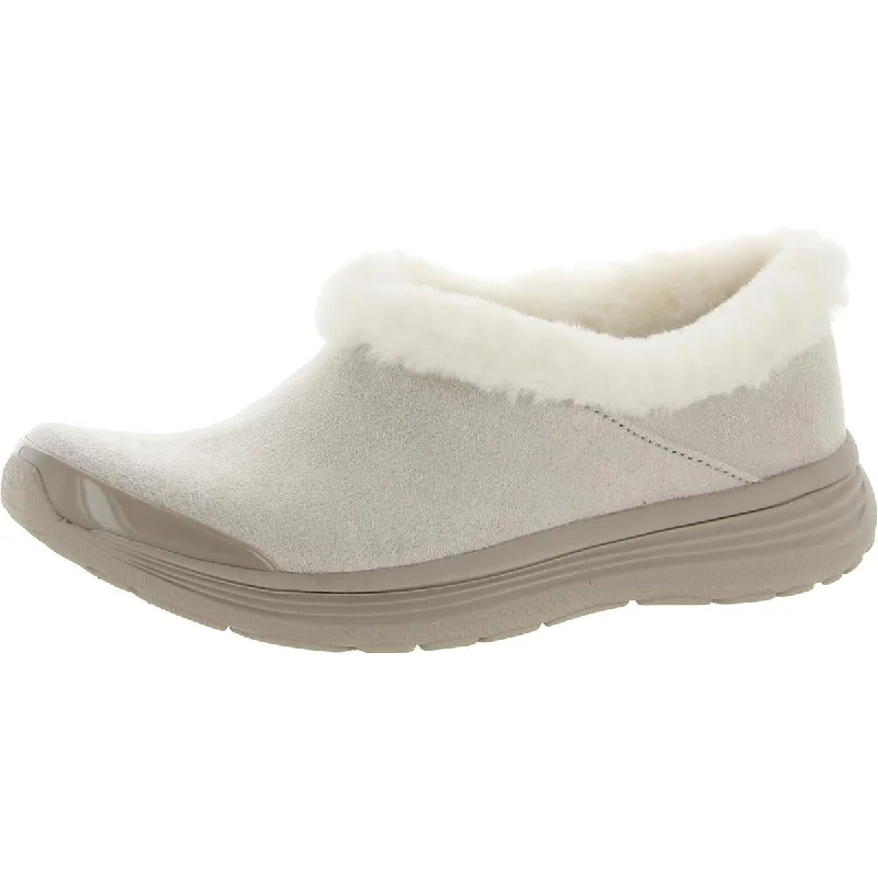 Bzees Womens Snicker Faux Fur Warm Slip-On Sneakers