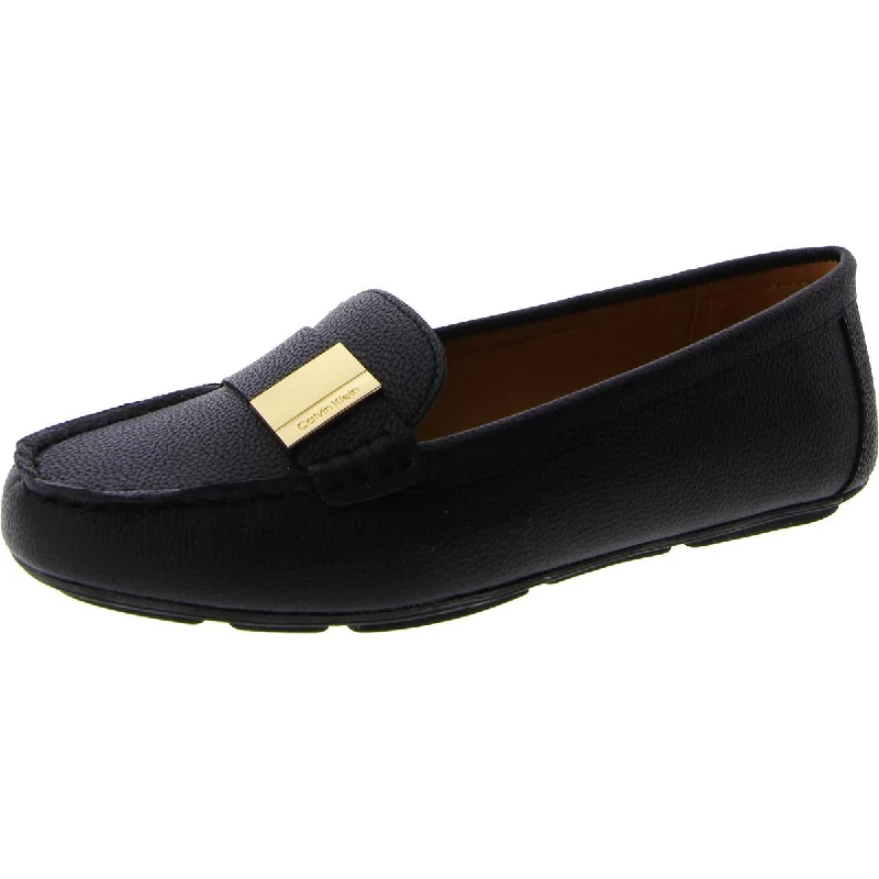 Calvin Klein Womens LISA Leather Classic Flat Shoes