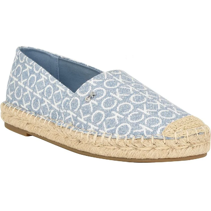 Calvin Klein Womens Popular Logo Slip On Espadrilles