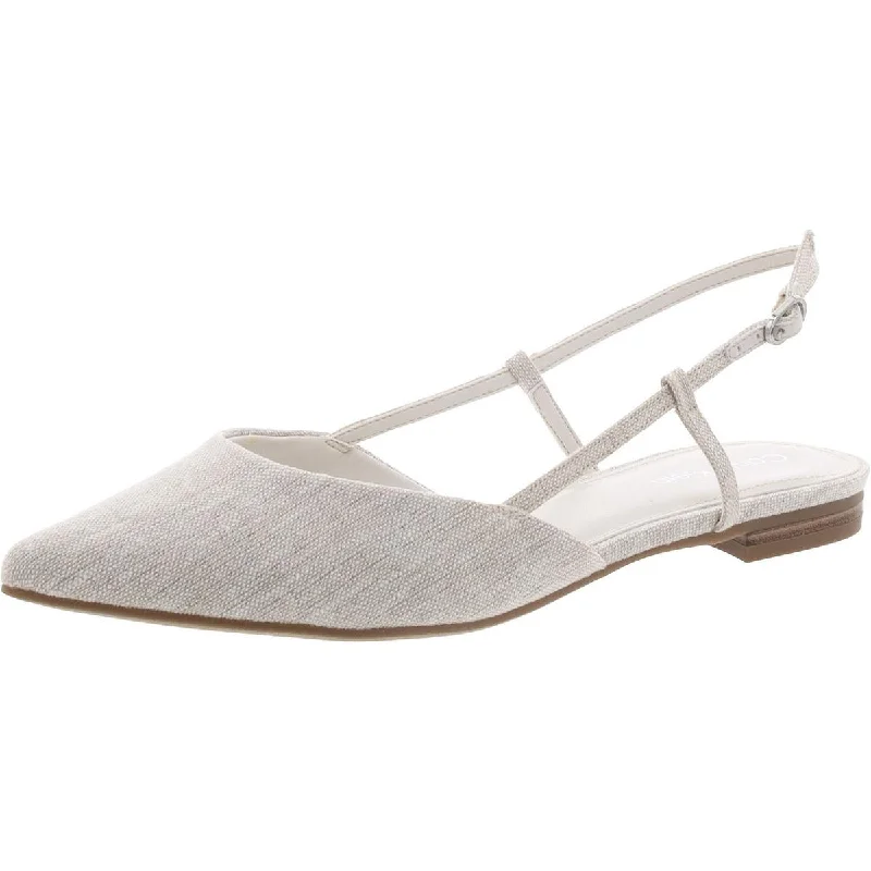 Calvin Klein Womens Stephany 3 Canvas Buckle Slingbacks