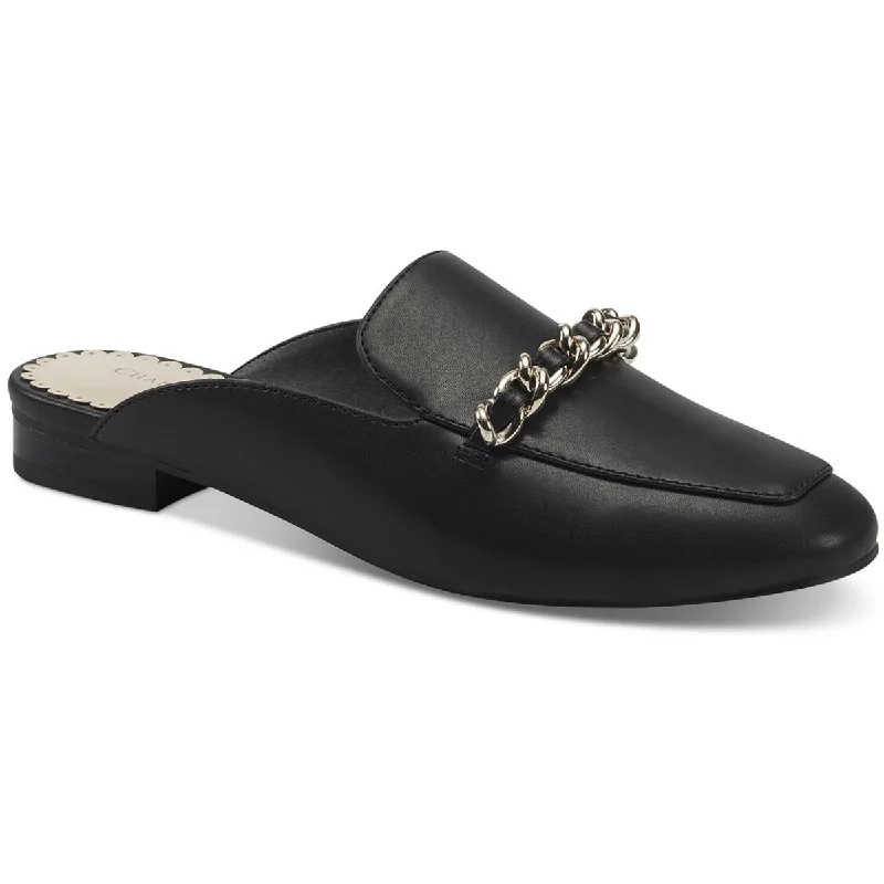 Charter Club Womens karip Faux Leather Chain Mules