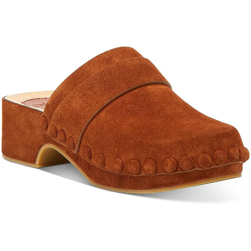 Chloe Womens Joy Suede Open Back Clogs