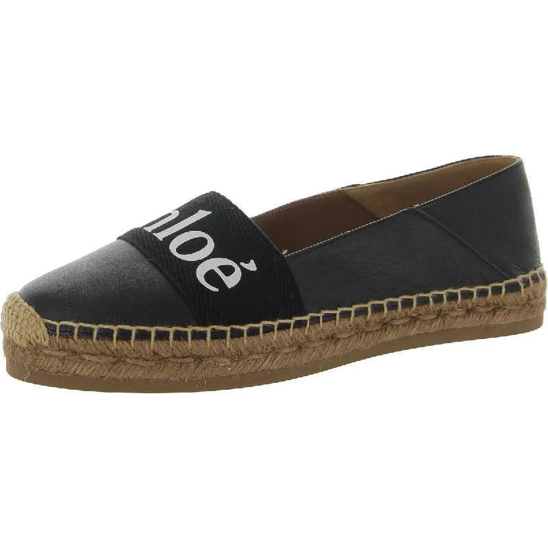 Chloe Womens WOODY Leather Flat Espadrilles