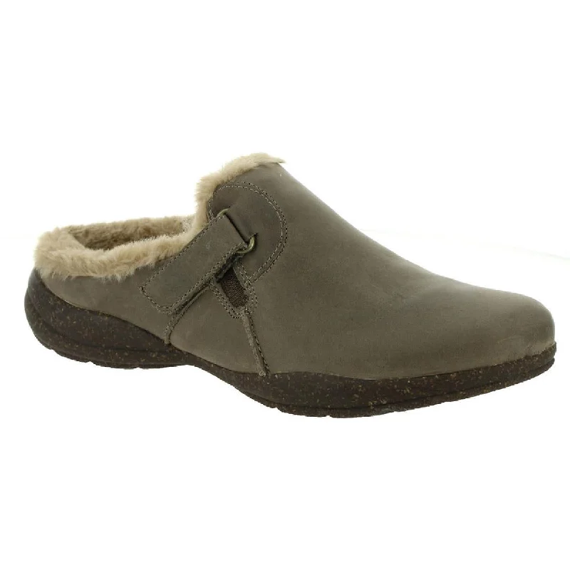 Clarks Roseville Women's Leather Faux Fur Lined Slip On Clogs