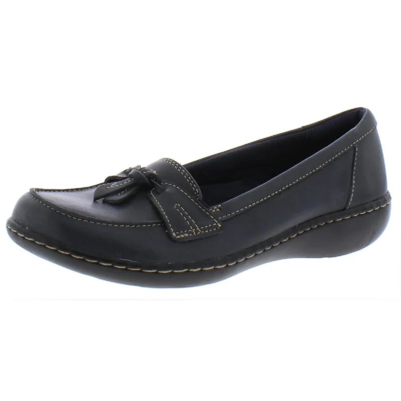 Clarks Womens Ashland Bubble Leather Slip On Loafers