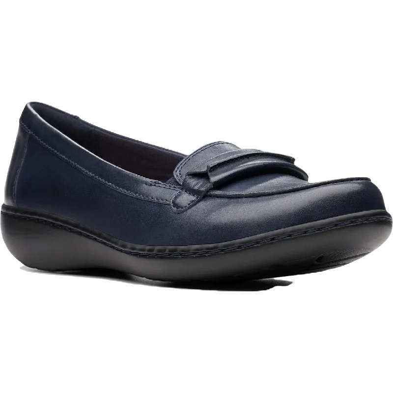 Clarks Womens Ashland Lily Leather Slip On Loafers