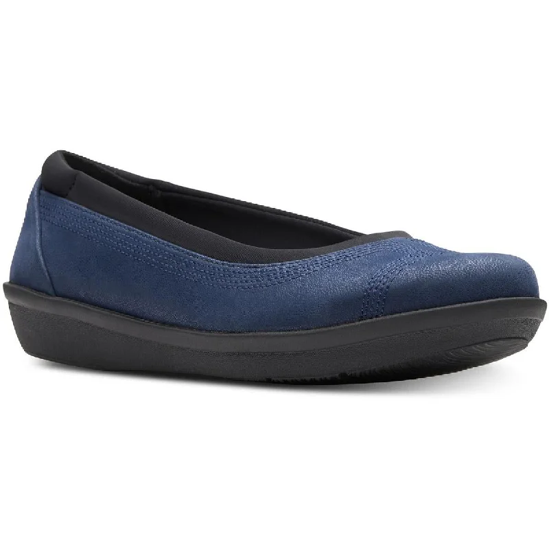 Clarks Womens Ayla Low Faux Leather Flats