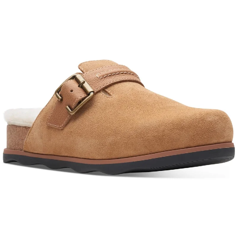 Clarks Womens Brynn Suede Slip On Mules