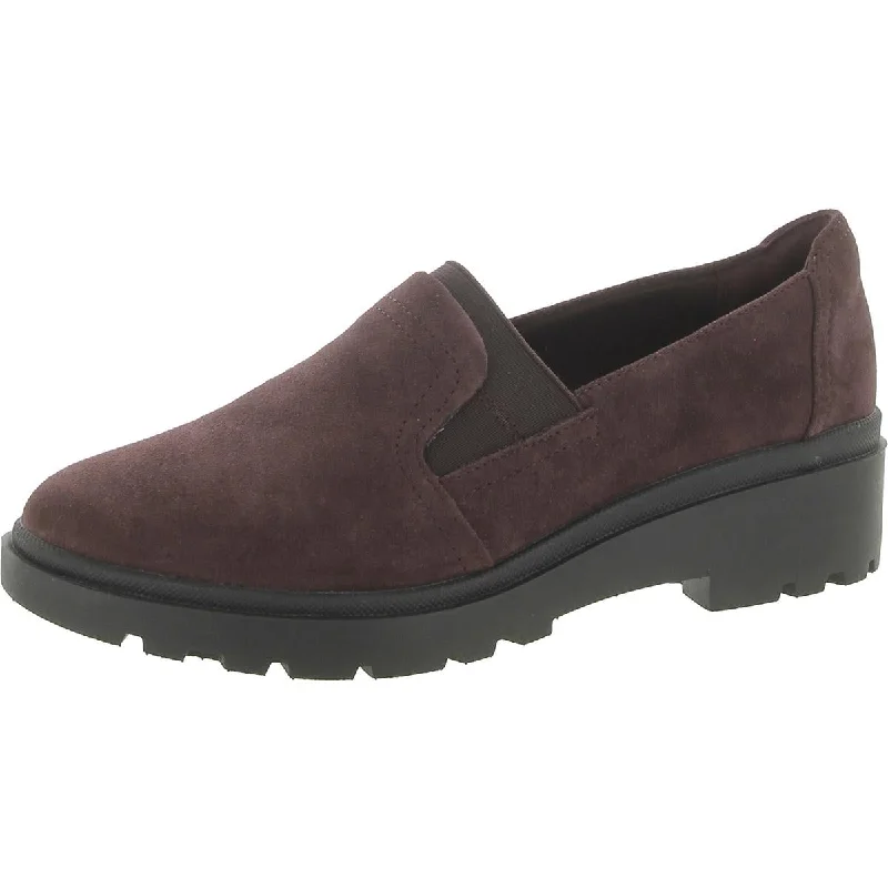 Clarks Womens Calla Rae Suede Slip On Loafers