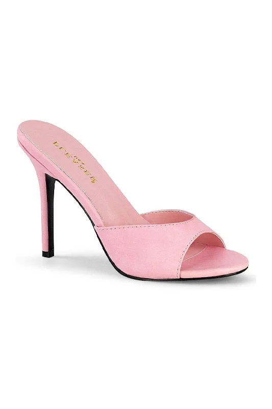 CLASSIQUE-01 Slide | Pink Faux Leather