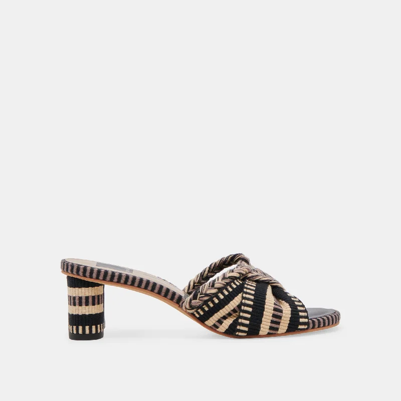 DALLIE HEELS BLACK MULTI WOVEN