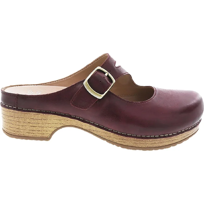 Women's Dansko Britney Wine Waxy Burnished Leather